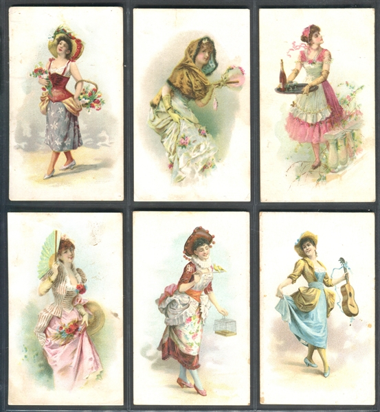 N110 French Novelties Mixed Back Lot of (12) Cards