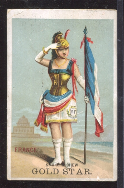 N-UNC Gradle & Strotz Gold-Star Girls of Nations France Type Card