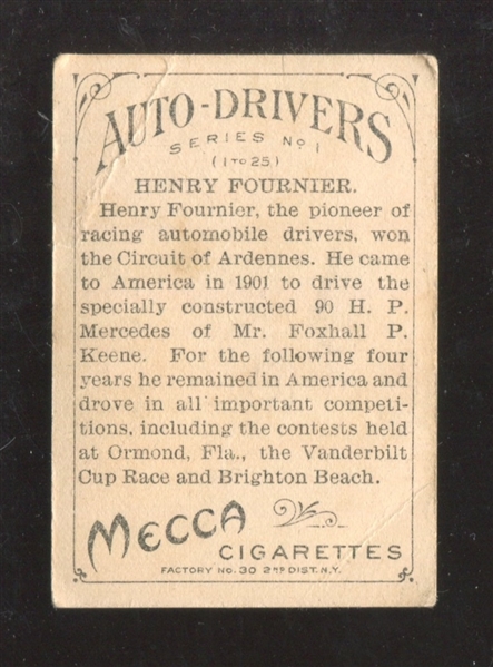 T36 Mecca Cigarettes Auto Drivers Henry Fournier