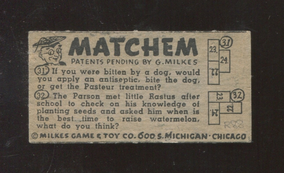 R88-2 Milkes Company Matchem : People #23 TOUGH Type Card