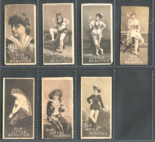 N57 Allen & Ginter Our Little Beauties Sepia Series Lot of (7) Cards