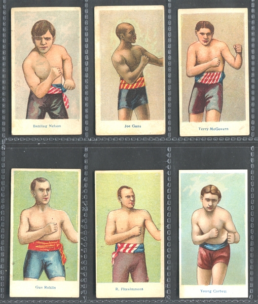 E76 American Caramel Boxing Lot of (6) Clean Cards