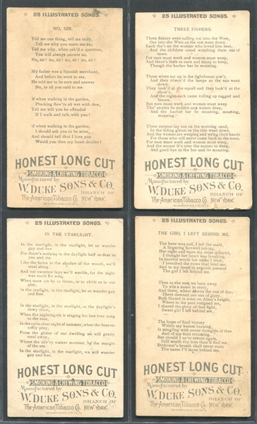 N116 Duke Honest Long Cut Illustrated Songs Lot of (7) Cards