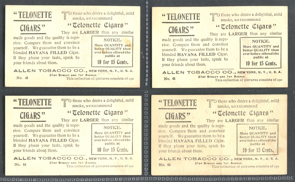 T116 Telonette Cigarettes Views and Studies Lot of (30) Cards