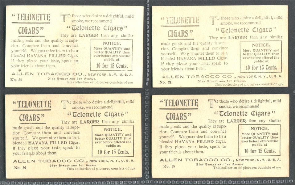 T116 Telonette Cigarettes Views and Studies Lot of (30) Cards