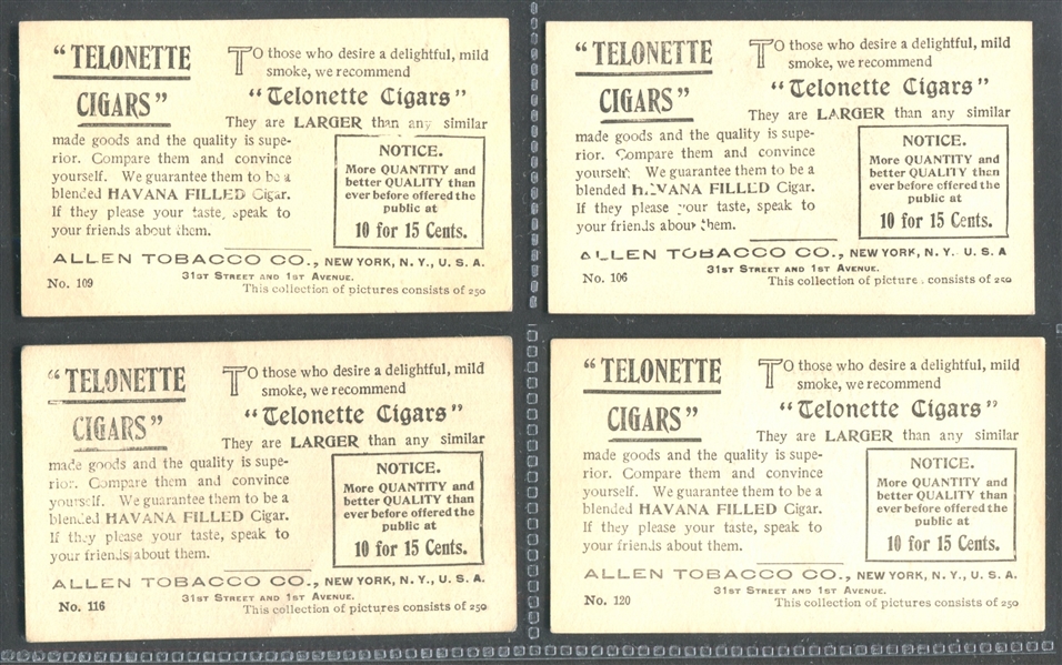 T116 Telonette Cigarettes Views and Studies Lot of (30) Cards