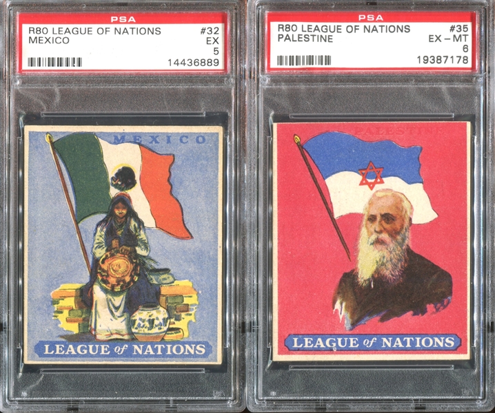 R80 Novelty Gum League of Nations Complete Set of (50) With PSA-Graded