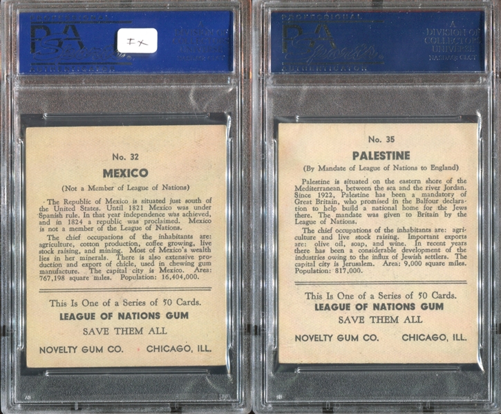 R80 Novelty Gum League of Nations Complete Set of (50) With PSA-Graded