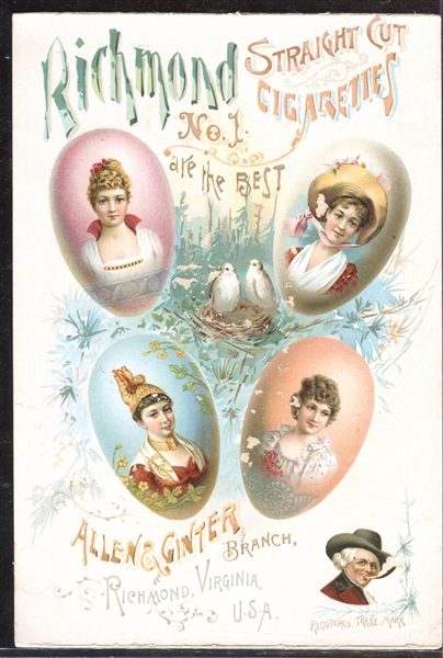 Fantastic Allen & Ginter Richmond Straight Cut Egg Oversized Trade Card