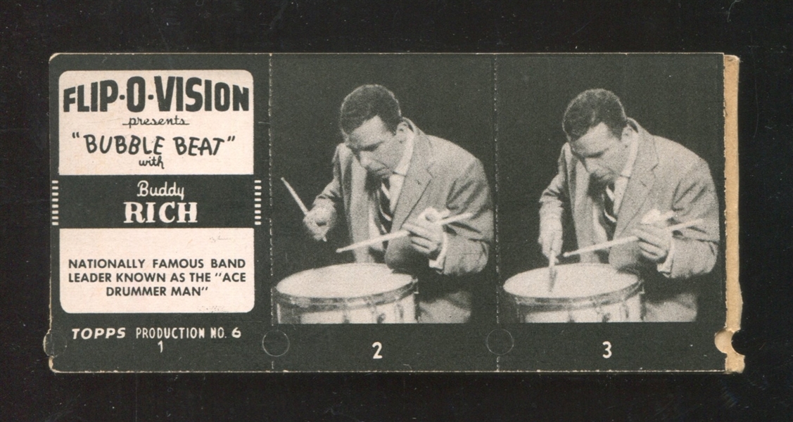 1949 Topps Flip-O-Vision #6 Buddy Rich Complete Type Strip