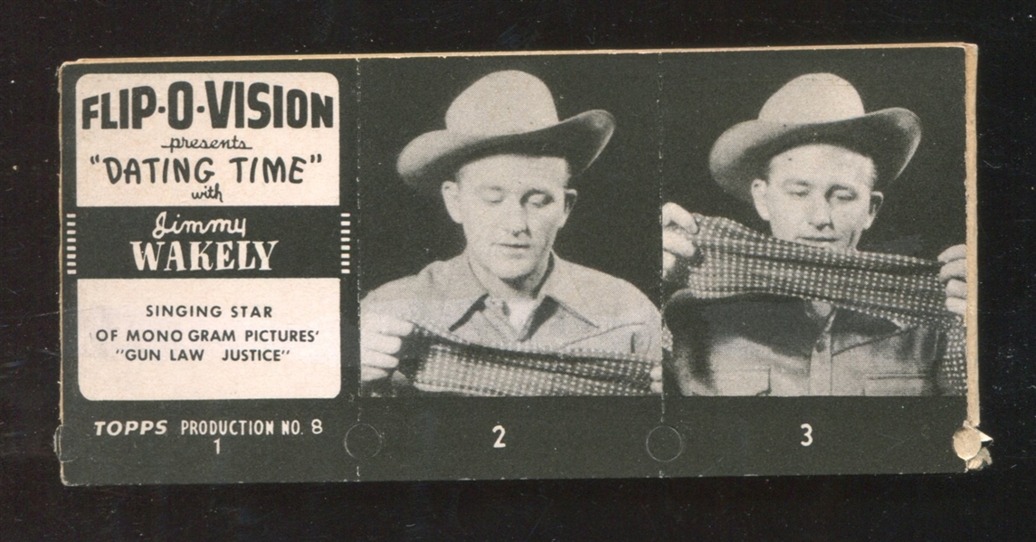 1949 Topps Flip-O-Vision #8 Jimmy Wakely Complete Type Strip