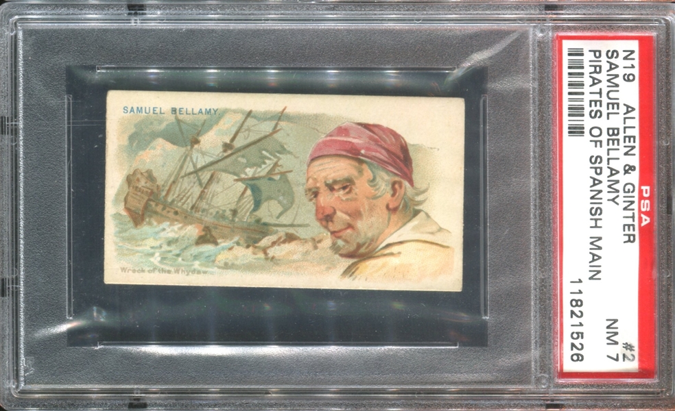 N19 Allen & Ginter Pirates of the Spanish Main #2 Samuel Bellamy PSA7 NM