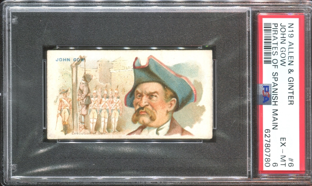 N19 Allen & Ginter Pirates of the Spanish Main #6 John Gow PSA6 EX-MT