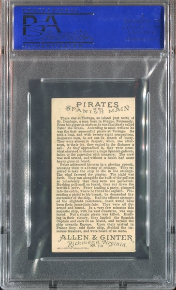 N19 Allen & Ginter Pirates of the Spanish Main #10 Peter the Great PSA7 NM