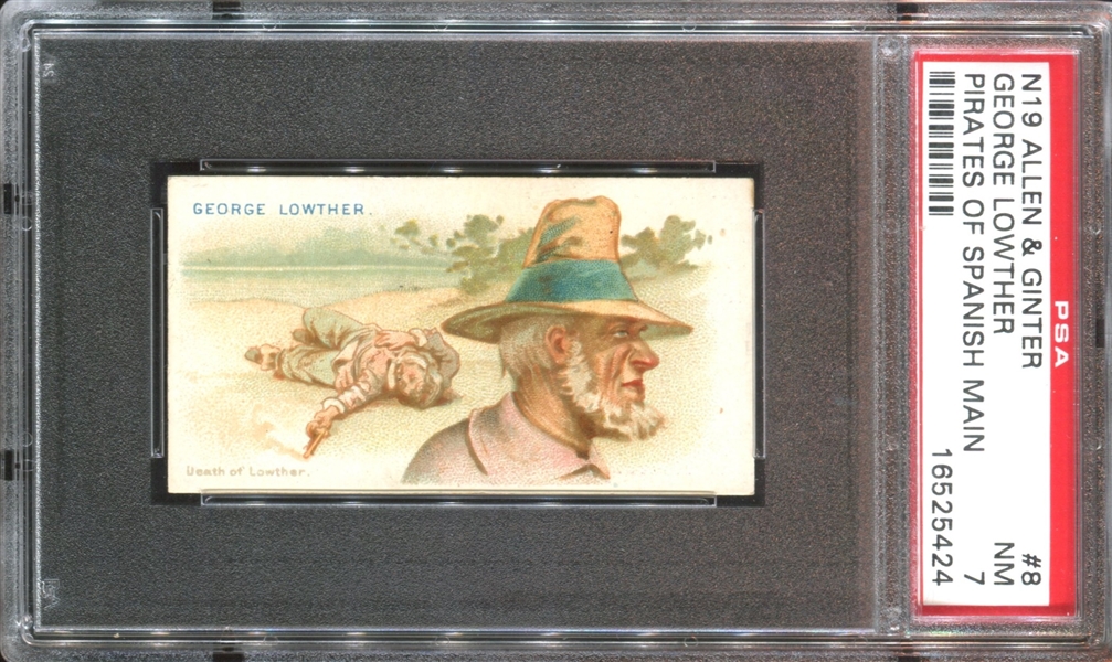 N19 Allen & Ginter Pirates of the Spanish Main #8 George Lowther PSA7 NM