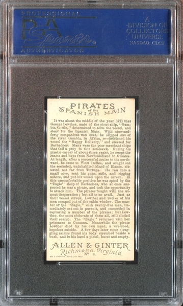 N19 Allen & Ginter Pirates of the Spanish Main #8 George Lowther PSA7 NM