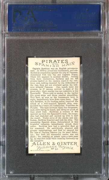 N19 Allen & Ginter Pirates of the Spanish Main #12 Sawkins PSA7 NM