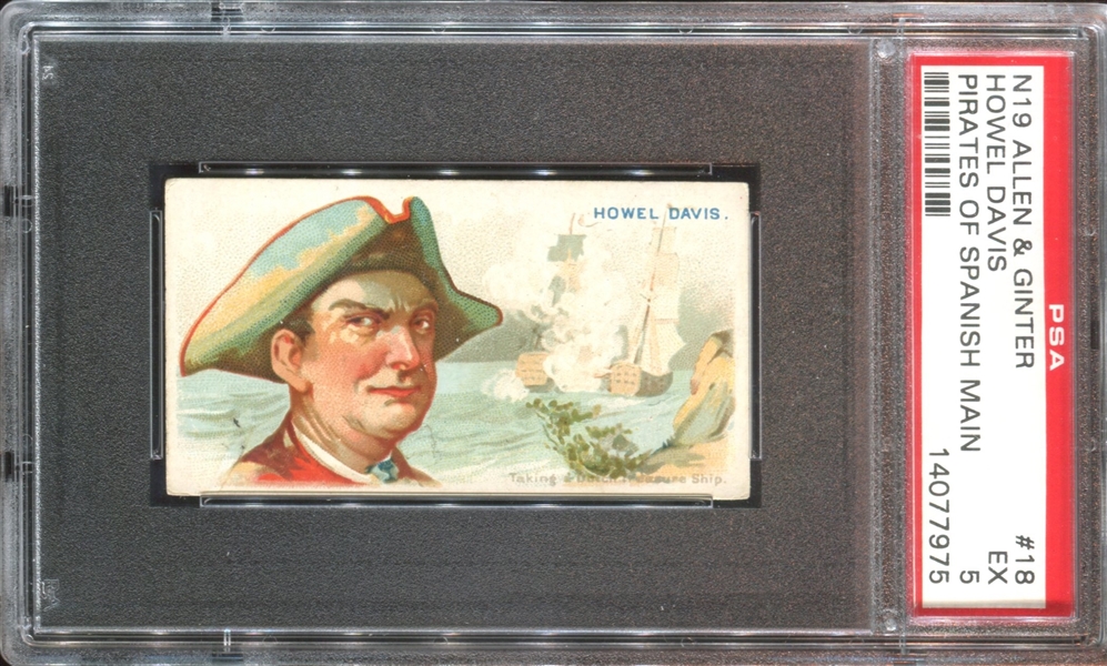 N19 Allen & Ginter Pirates of the Spanish Main #18 Howel Davis PSA5 EX