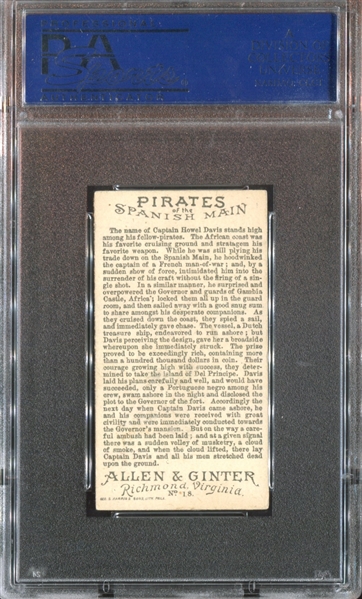 N19 Allen & Ginter Pirates of the Spanish Main #18 Howel Davis PSA5 EX