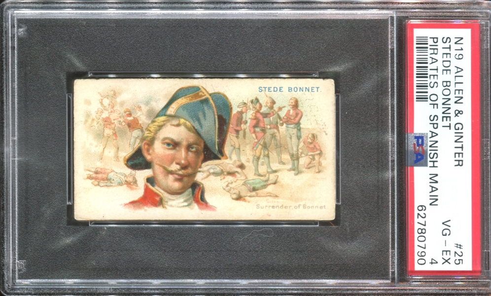 N19 Allen & Ginter Pirates of the Spanish Main #25 Stede Bonnet PSA4 VG-EX