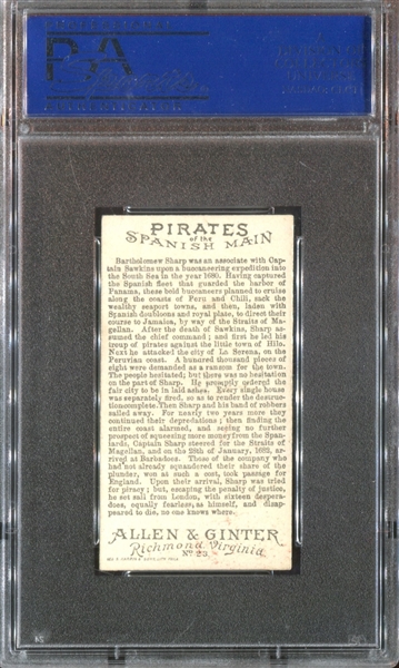 N19 Allen & Ginter Pirates of the Spanish Main #23 Sharp PSA7 NM