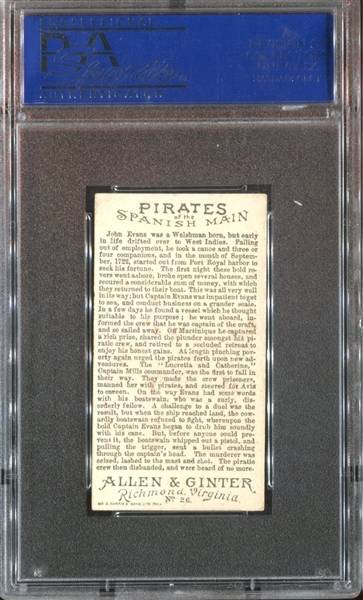 N19 Allen & Ginter Pirates of the Spanish Main #26 John Evans PSA6 EX-MT