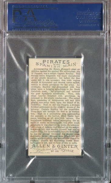 N19 Allen & Ginter Pirates of the Spanish Main #38 Bradley PSA6 EX-MT