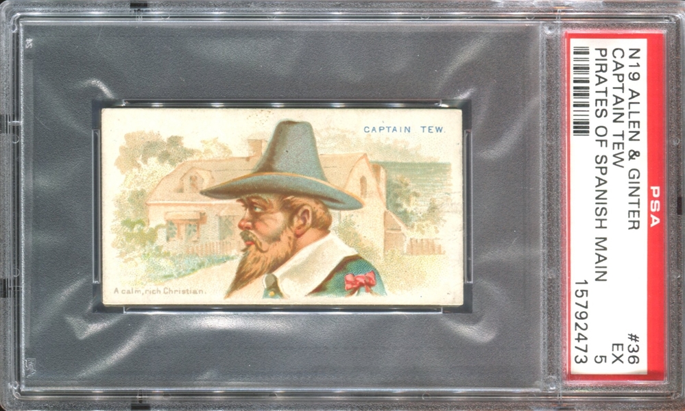 N19 Allen & Ginter Pirates of the Spanish Main #36 Captain Tew PSA5 EX