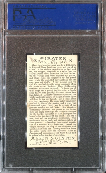 N19 Allen & Ginter Pirates of the Spanish Main #35 Mary Read PSA6 EX-MT