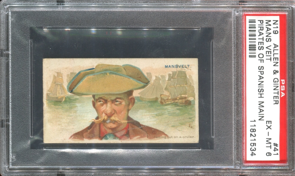 N19 Allen & Ginter Pirates of the Spanish Main #41 Mansvelt PSA6 EX-MT