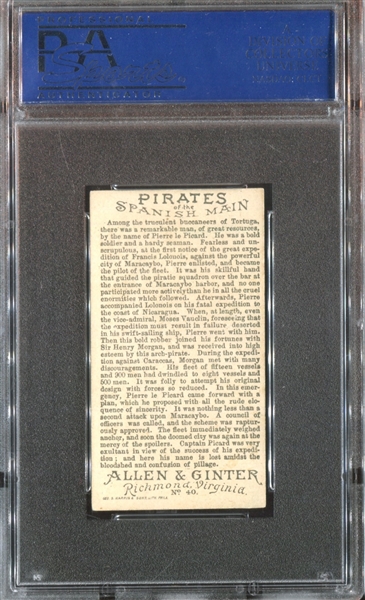 N19 Allen & Ginter Pirates of the Spanish Main #40 Pierre Picard PSA6 EX-MT