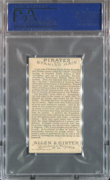 N19 Allen & Ginter Pirates of the Spanish Main #44 Thomas Anstis PSA5 EX