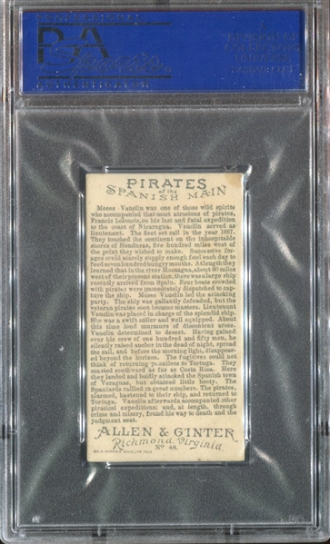 N19 Allen & Ginter Pirates of the Spanish Main #48 Moses Vauclin PSA6 EX-MT