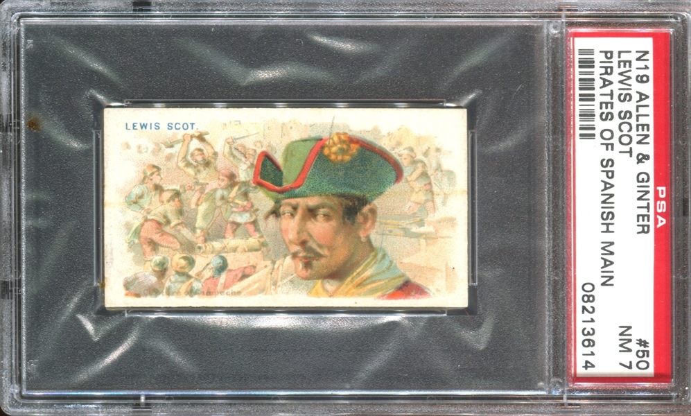 N19 Allen & Ginter Pirates of the Spanish Main #50 Lewis Scot PSA7 NM