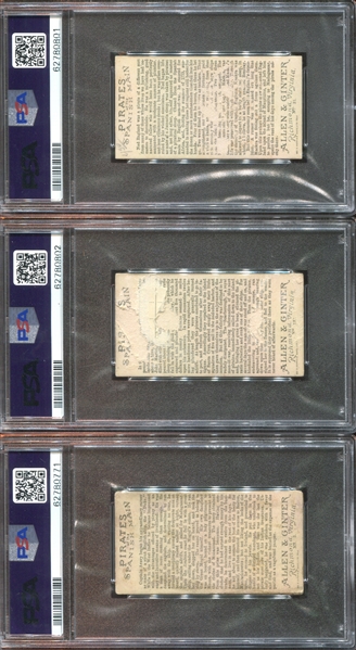 N19 Allen & Ginter Pirates of the Spanish Main Lot of (9) PSA-Graded Cards