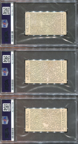 N19 Allen & Ginter Pirates of the Spanish Main Lot of (9) PSA-Graded Cards