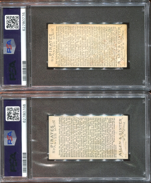 N19 Allen & Ginter Pirates of the Spanish Main Lot of (9) PSA-Graded Cards