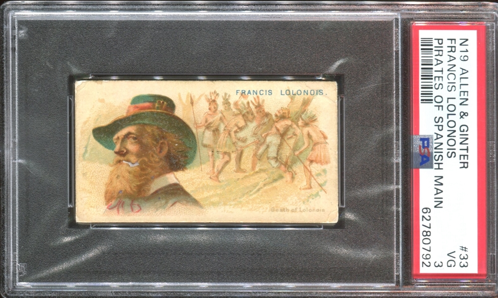 N19 Allen & Ginter Pirates of the Spanish Main Lot of (9) PSA-Graded Cards