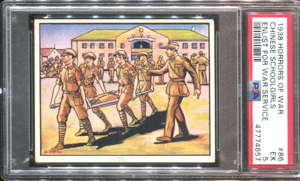 R69 Horrors of War #86 Chinese Schoolgirls Enlist for War Service PSA5 EX