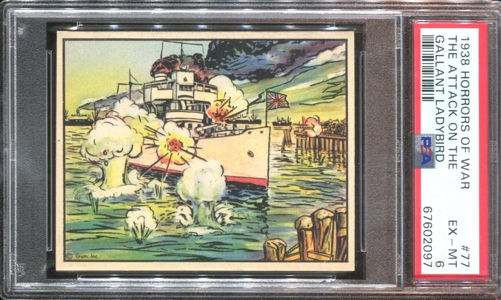 R69 Horrors of War #77 The Attack on the Gallant Ladybird PSA6 EX-MT