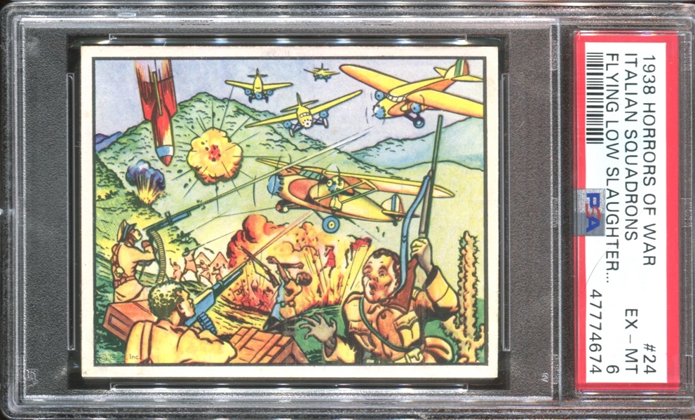 R69 Horrors of War #24 Italian Squadrons Flying Low PSA6 EX-MT