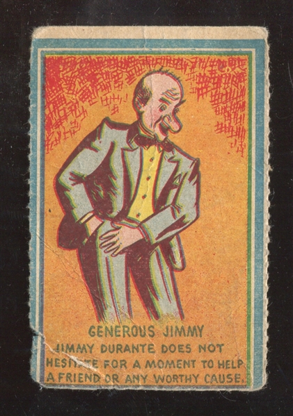 R722-23 Novel Package Jimmy Durante Generous Jimmy Type Card