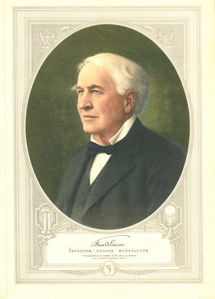 1950's Forbes Lithograph Folder - Thomas Edison