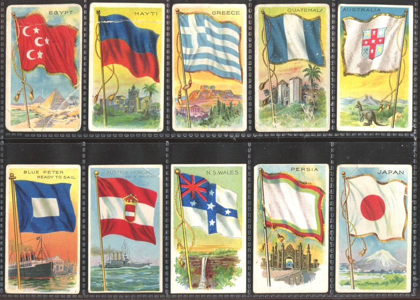 T59 Flags Mixed Back Lot of (61) Cards with Hustler, Puritan and More