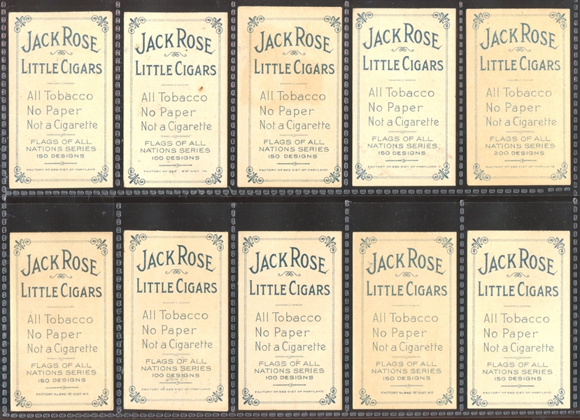 T59 Flags Jack Rose Backed Lot of (144) Cards