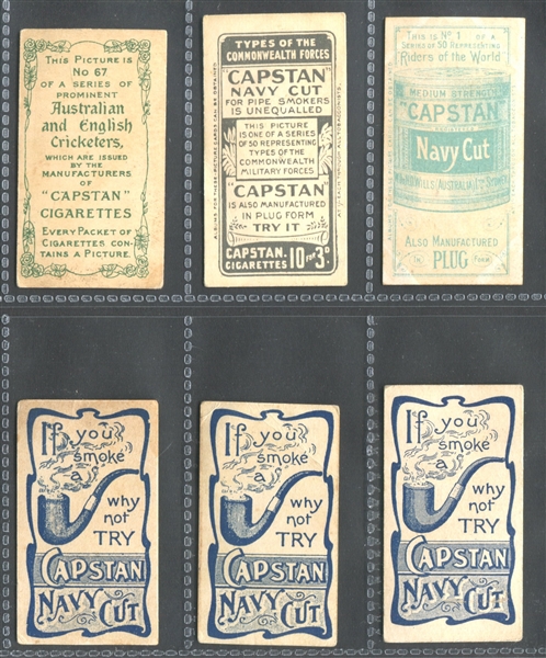 Early Capstan Navy Cut (UK) Type Card Lot of (6) Cards