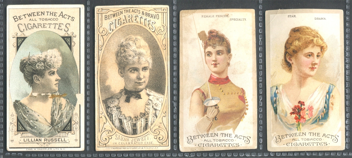 Mixed Halls Between the Acts Lot of (4) Cards with Lillian Russell