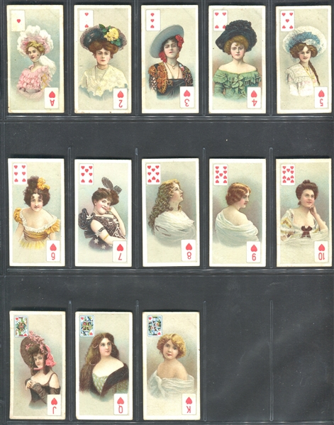 1908 B.A.T. Actress With Playing Card Insets Complete Set of (52) Cards