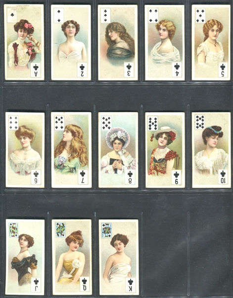 1908 B.A.T. Actress With Playing Card Insets Complete Set of (52) Cards