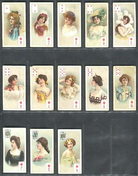 1908 B.A.T. Actress With Playing Card Insets Complete Set of (52) Cards